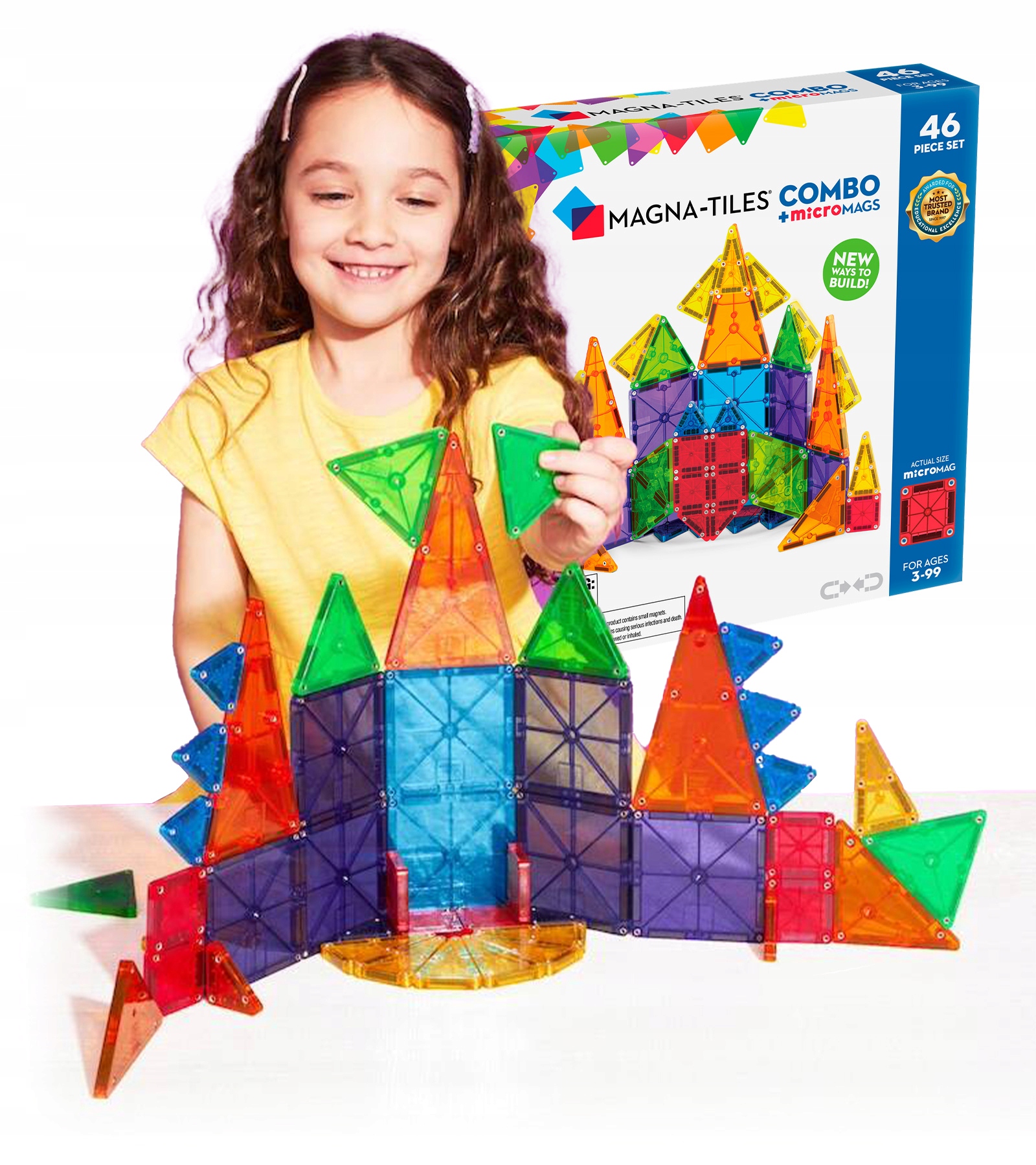 Magna Tiles Klocki Magnetyczne Konstrukcyjne Micromags Combo 46 El.