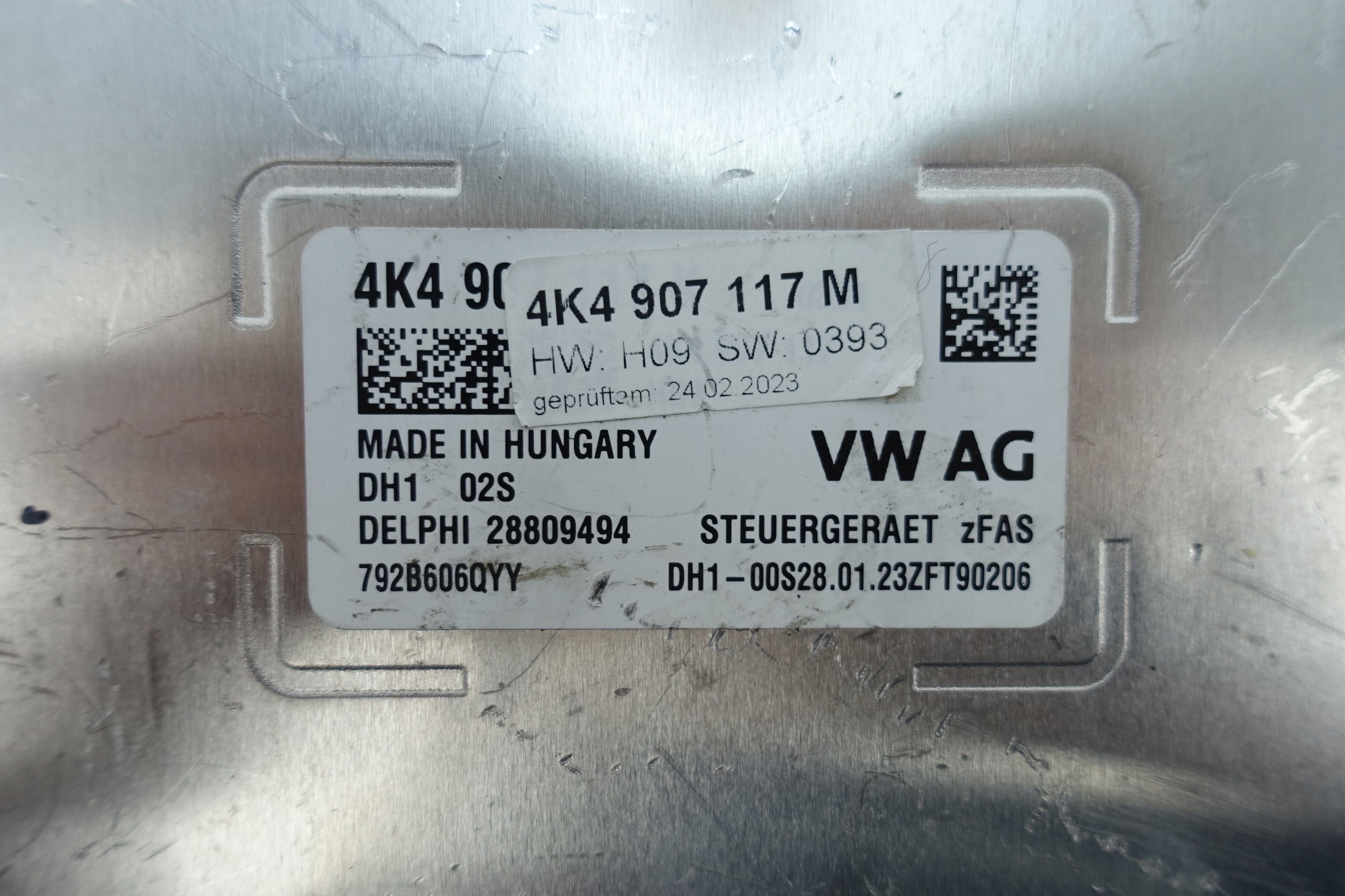 AUDI module control unit KAMERY PRZETWARZANIA OBRAZU 4K4907117M