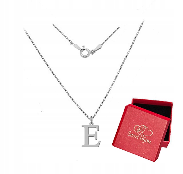 

Naszyjnik Z Literką Literka E Srebro 925 Rodowany