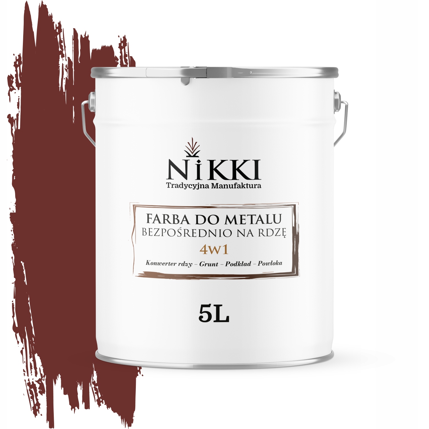 Farba Na Kov Priamo Na Hrdzu Pozinkovaná 4v1 Čerešňová Farba Ral 3009 Satén 5L