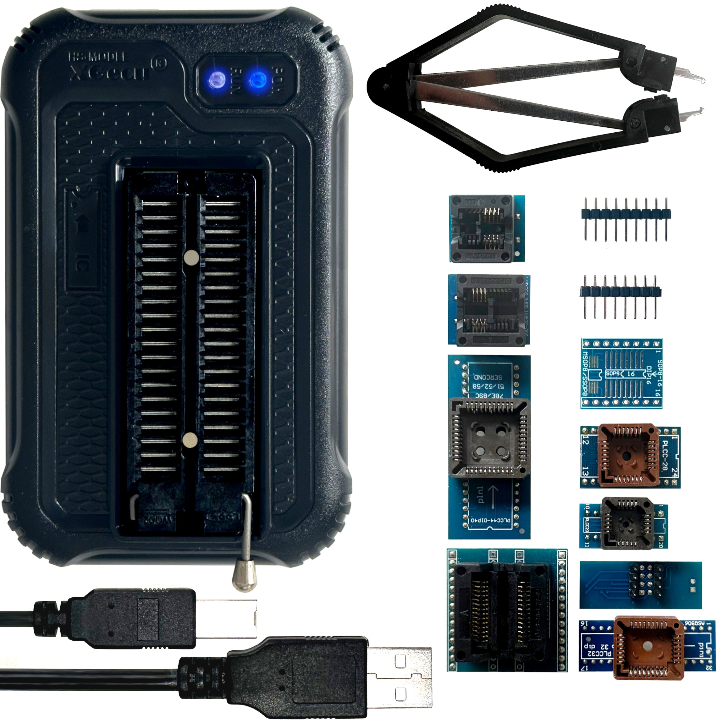 Set Programátor XGecu T48 TL866-3G Pinzeta Usb 9 adaptérov
