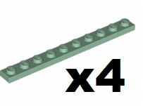 

Lego 4477 Płytka 1x10 Sand Green 4 szt. Nowa