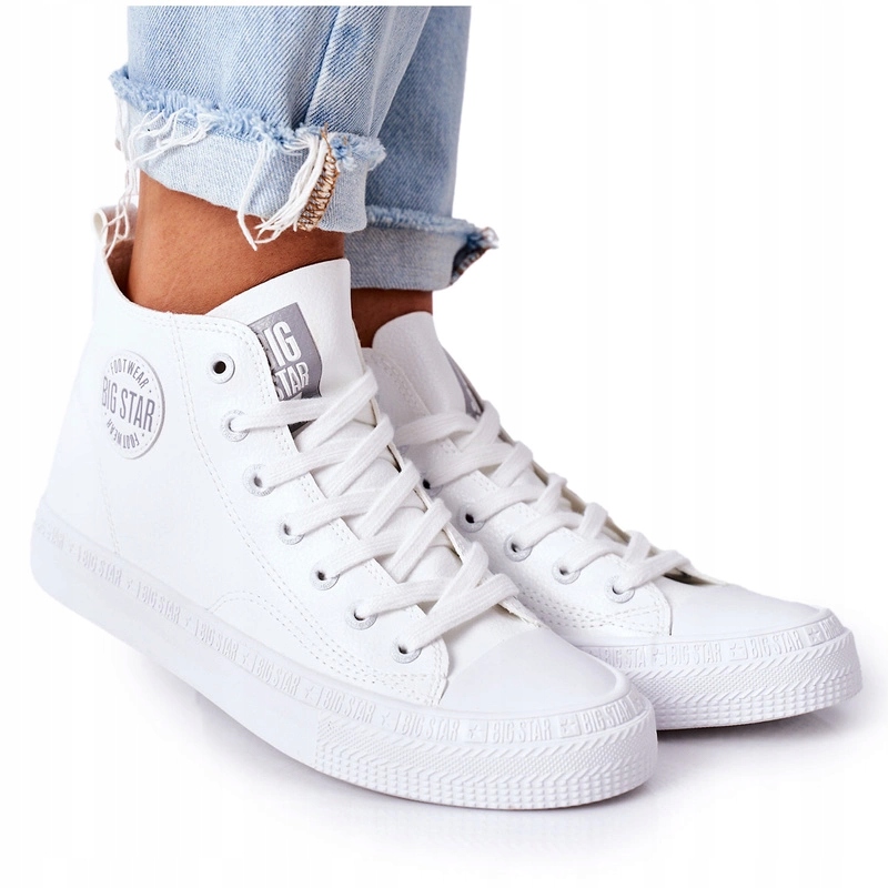 Damskie Wysokie Trampki Big Star GG274016 Białe 40