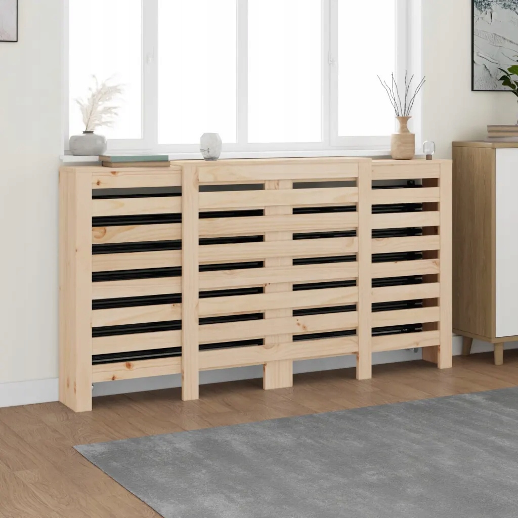 Kryt na radiátor210x21x85 cm masivní borové dřevo Hnědá 822611