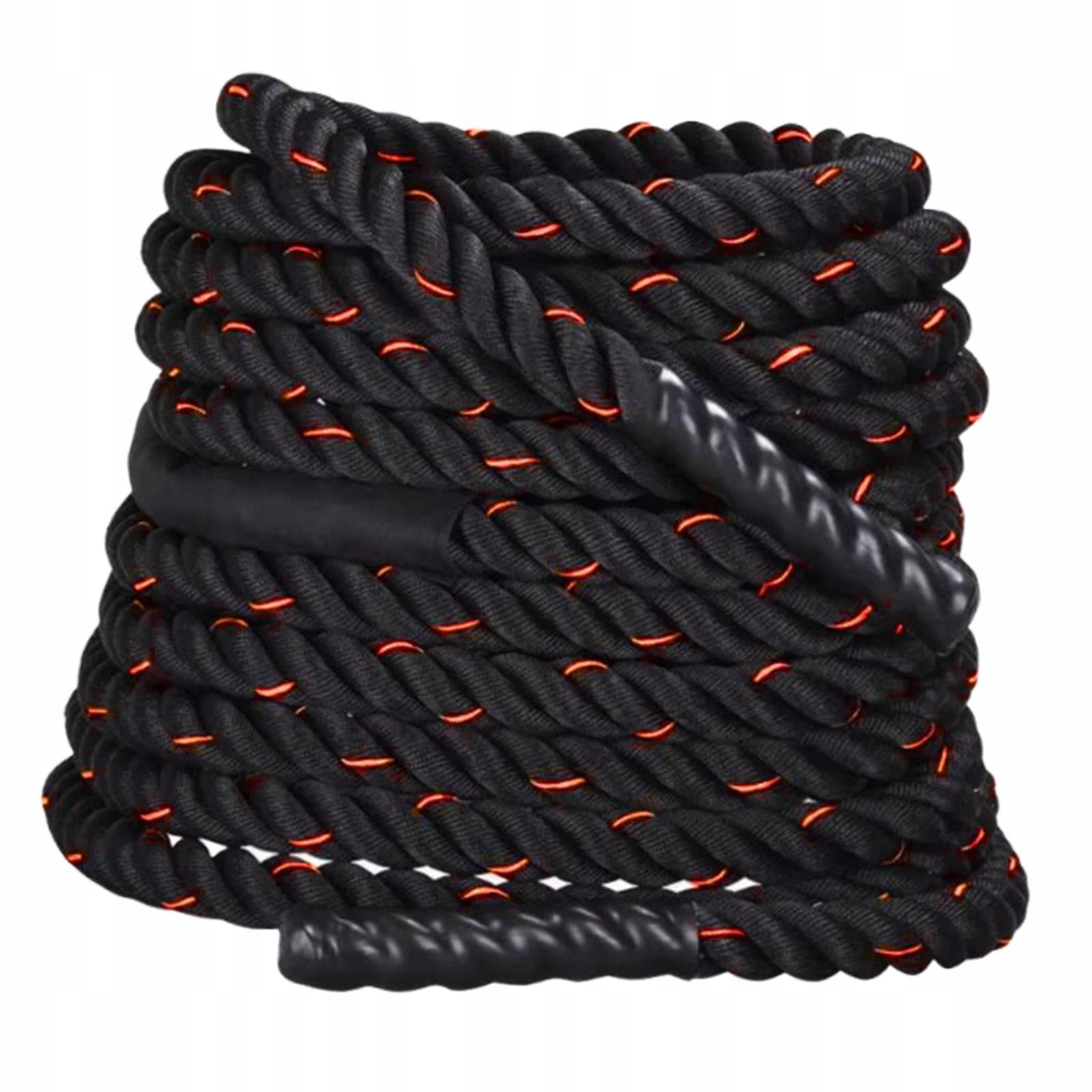 Bojové lano pro cvičení fitness tréninku 12 m černo-červené Battle Rope