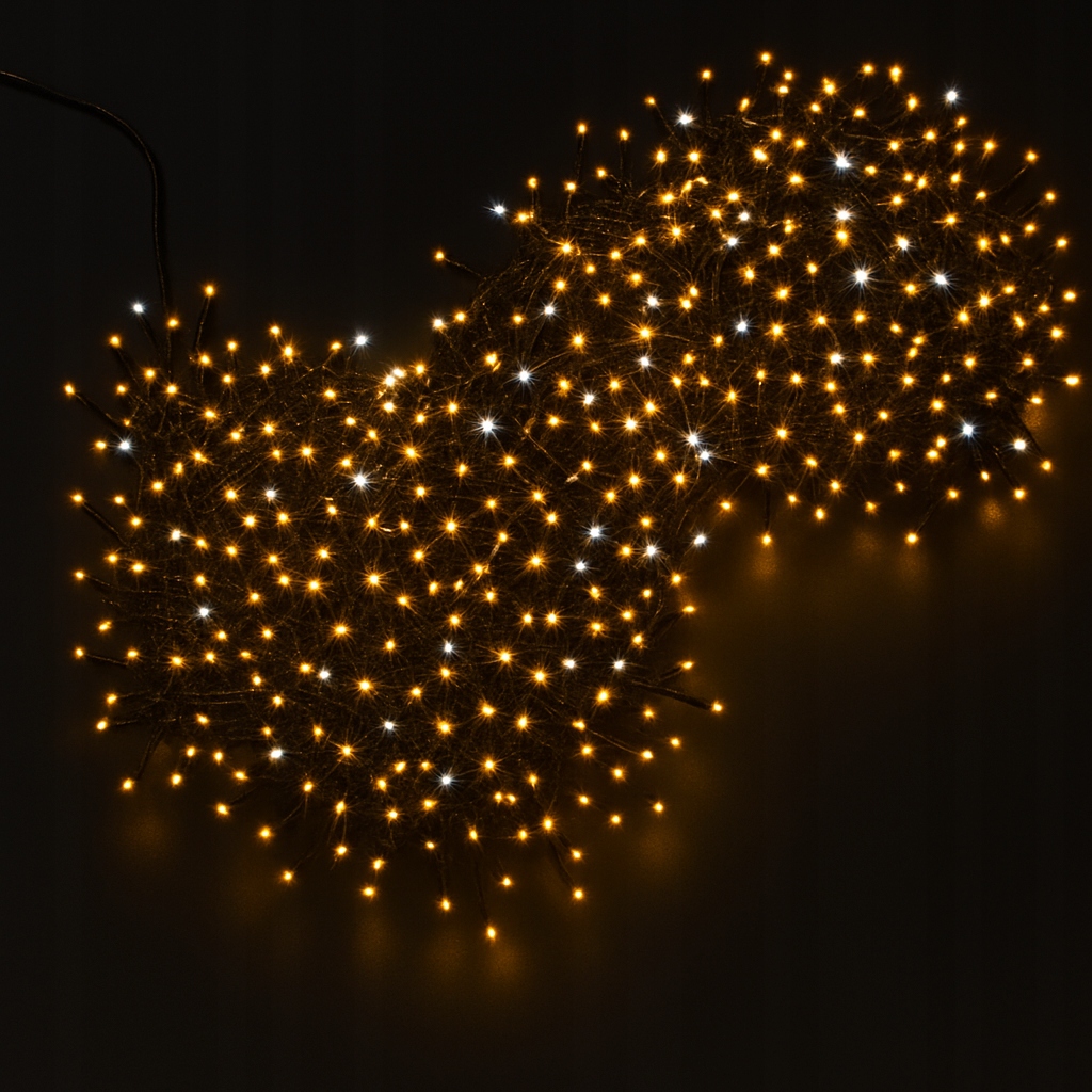 Lampki Choinkowe 200LED Światełka ZEWNĘTRZNE Girlanda ciepły biały FLASH