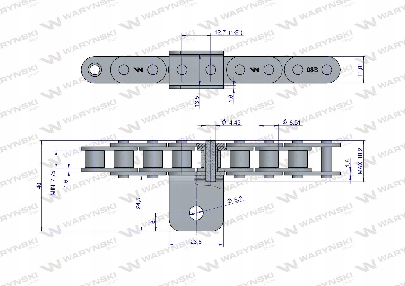 W-LC08B-1-48L - C08b цепь смородины комбайн 48 лопастей
