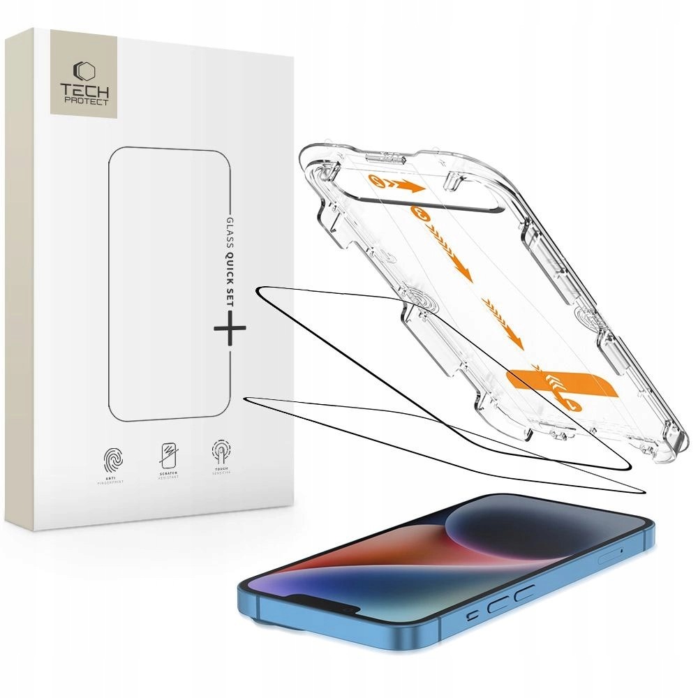Szkło hartowane Tech-Protect Quick Set+ 2-pack na iPhone 13 13 Pro 14