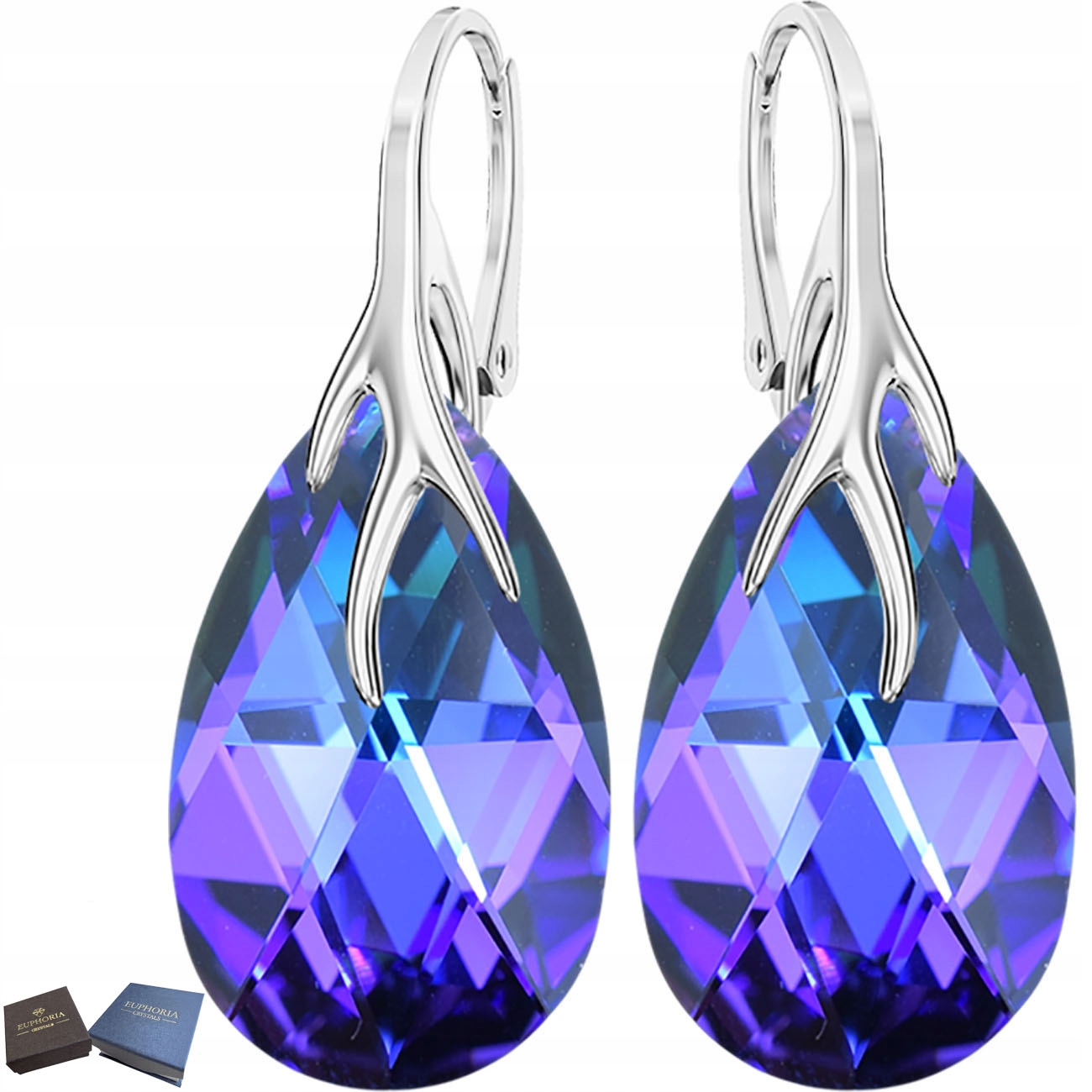 Stříbrné Náušnice 925 Závěsné Zirkony Stříbrné dámské šperky pro manželku