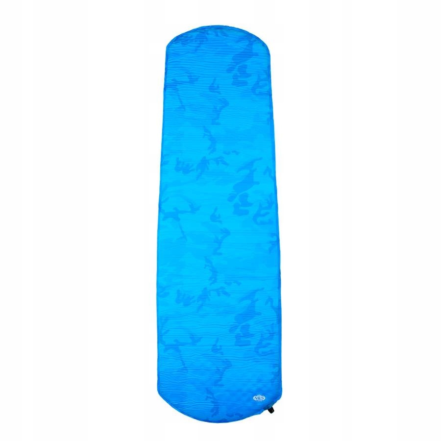 NILS Gruba Mata Samopompująca Materac 195x60 cm Kolor dominujący odcienie niebieskiego