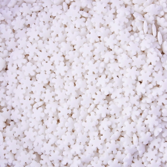 Levně Cukrový Posyp Vločky Sněhu Bílé 1kg Konfety