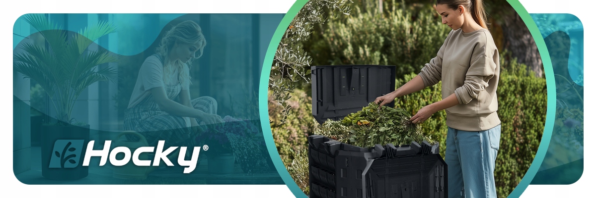 Komposto dėžė sodui, 350 l, plastikinė, modulinė, atspari šalčiui, naudojama visus metus, juoda