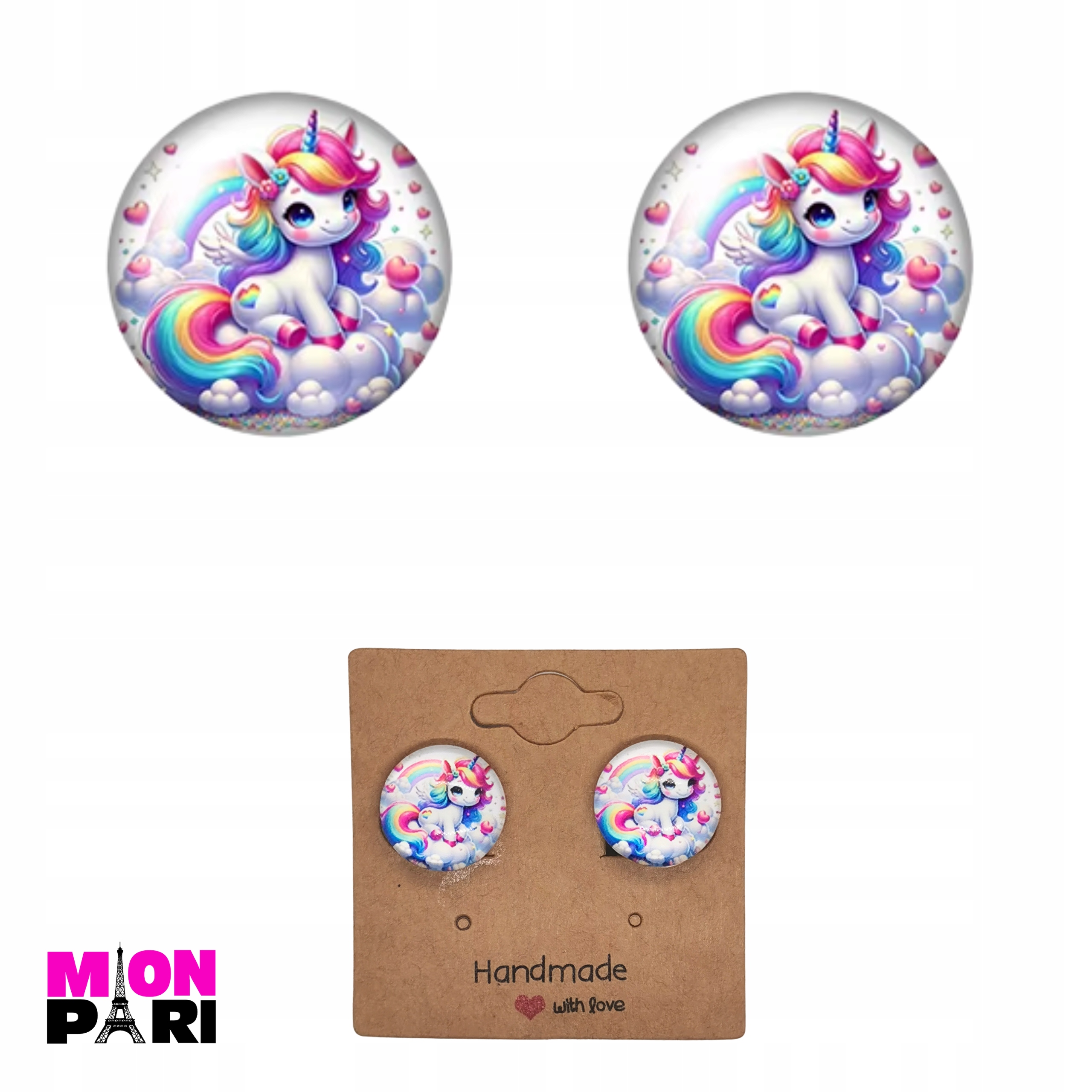 Urocze kolczyki Klipsy Dla Dzieci Dziewczynki koń Jednorożec