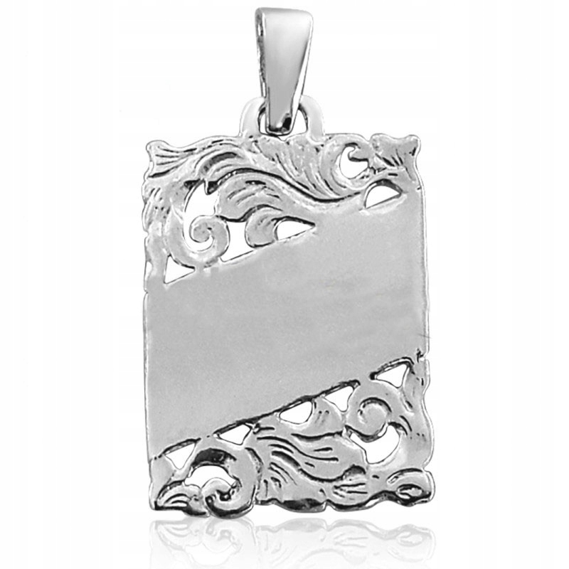 Stříbrný Vojenská Známka S Ornamenty PR.925 Gravírování