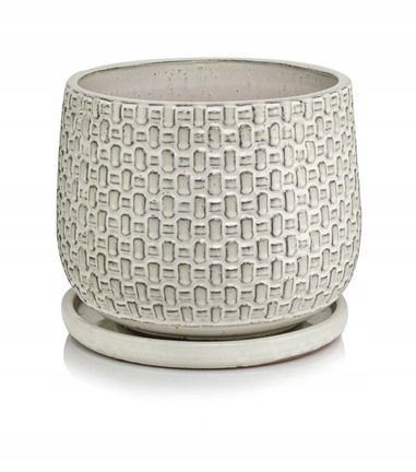 Doniczka ceramika donica podstawka ogrodowa beżowa