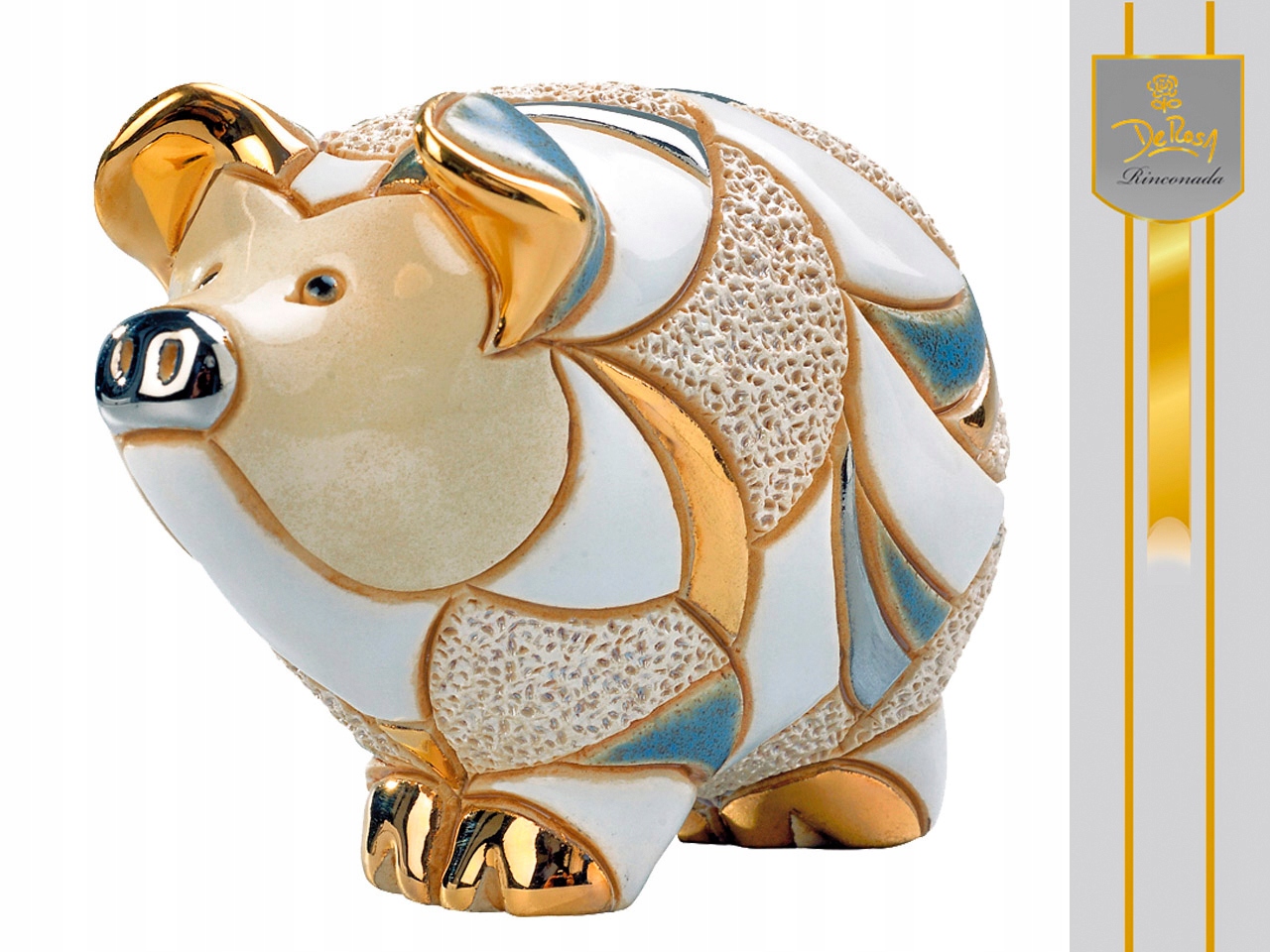 Keramická Figurka S Prúžkom, Ručne Maľované Zberateľské Prasiatko