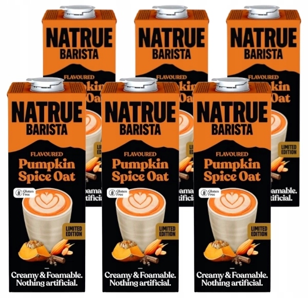 Levně Nápoj, ovesné mléko Pumpkin Spice veganské s dýní 6 x 1 l Natrue Barista