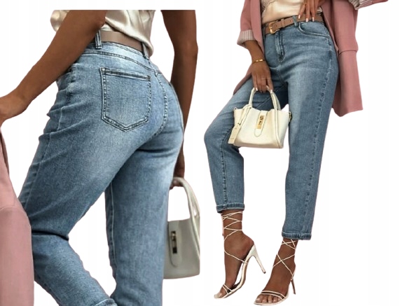 Spodnie jeansowe Mom Fit wysoki stan elastyczne M.sara XL 759