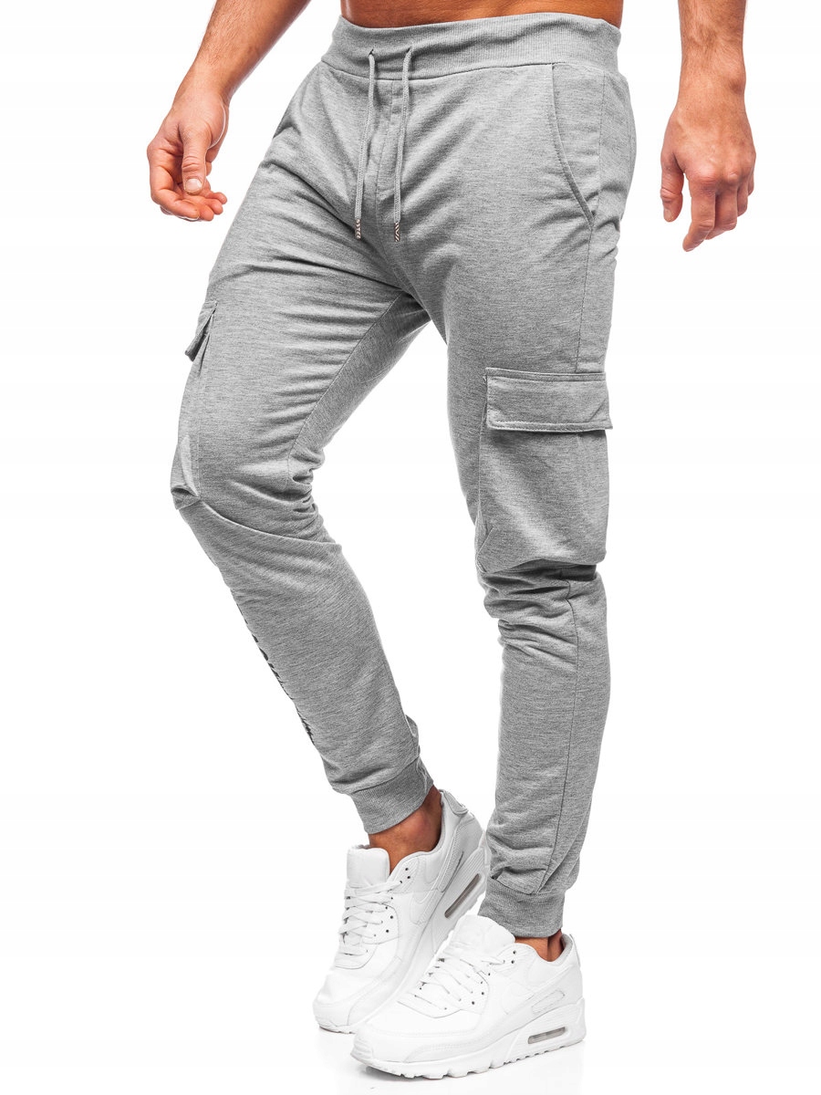 

Spodnie Dresowe Bojówki Szare HW2357 Denley_l