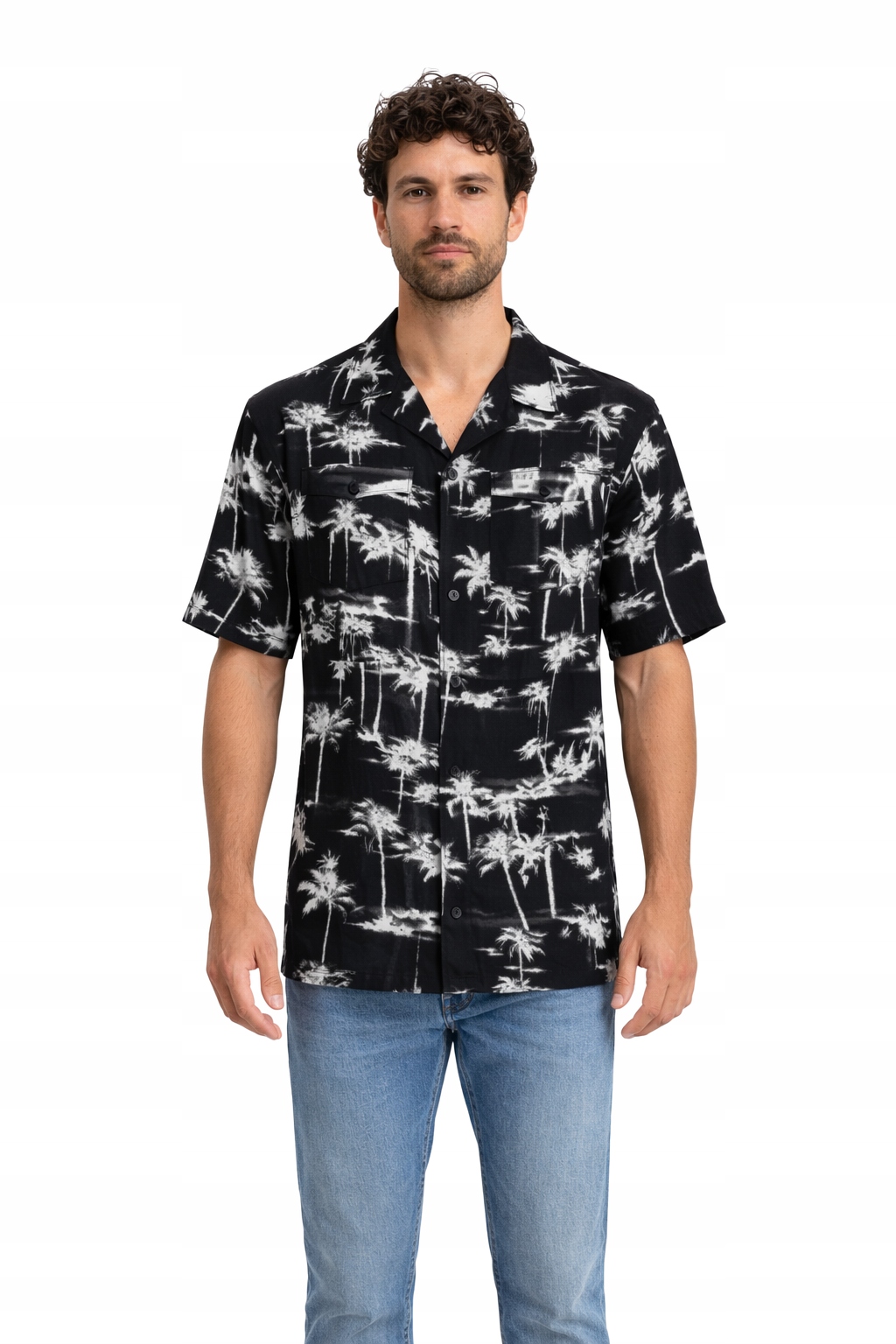 Calvin Klein Černá Ležérní Košile S Potiskem Palem Stromů XL I4A