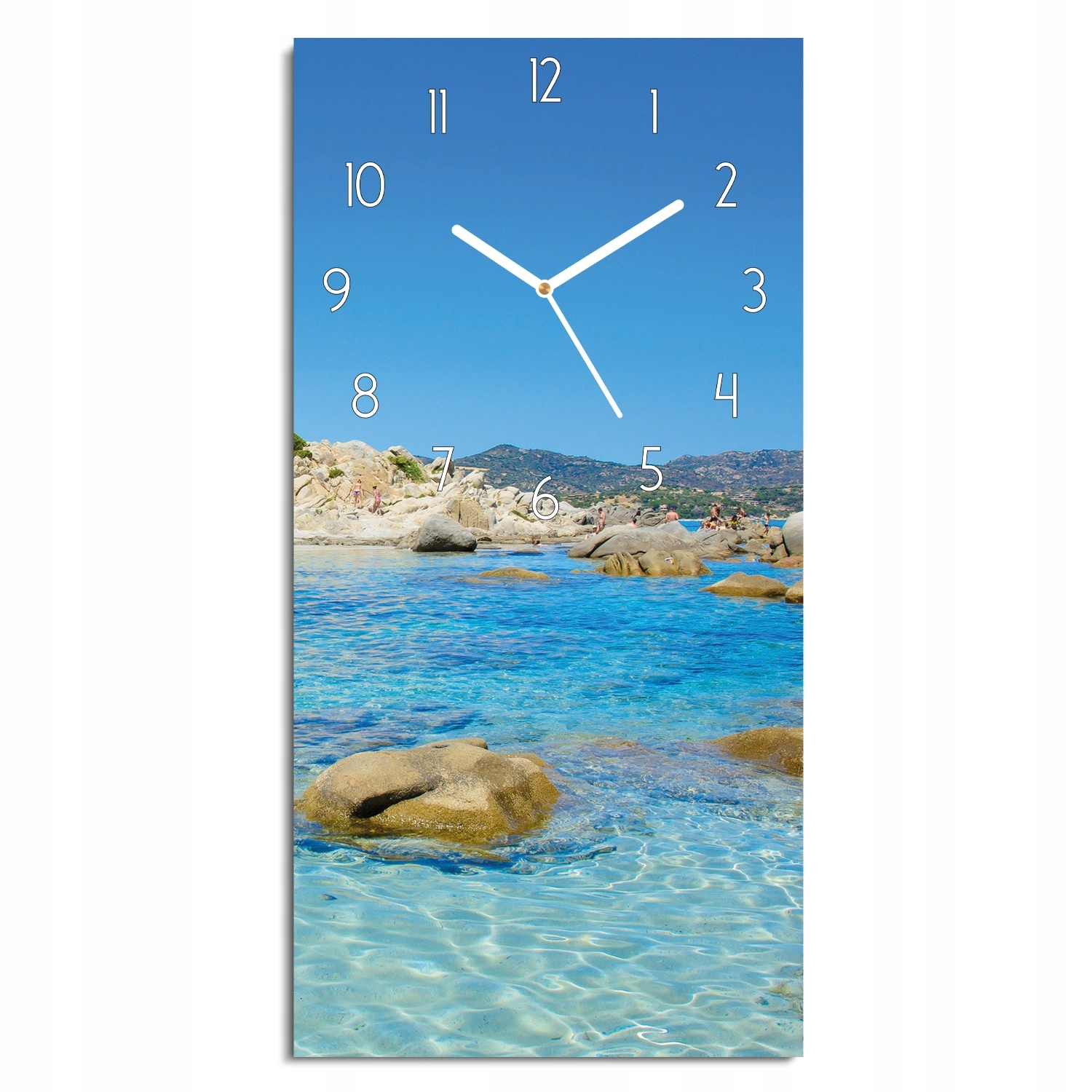 nástěnné hodiny Sardinie pláž do kuchyně 30x60