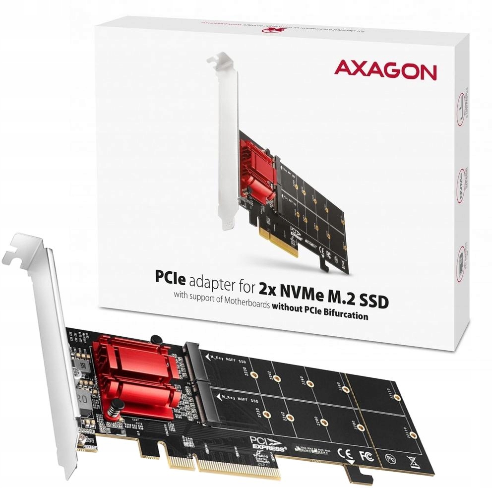 Adaptér Axagon PCEM2-ND PCIe 2x Nvme M.2
