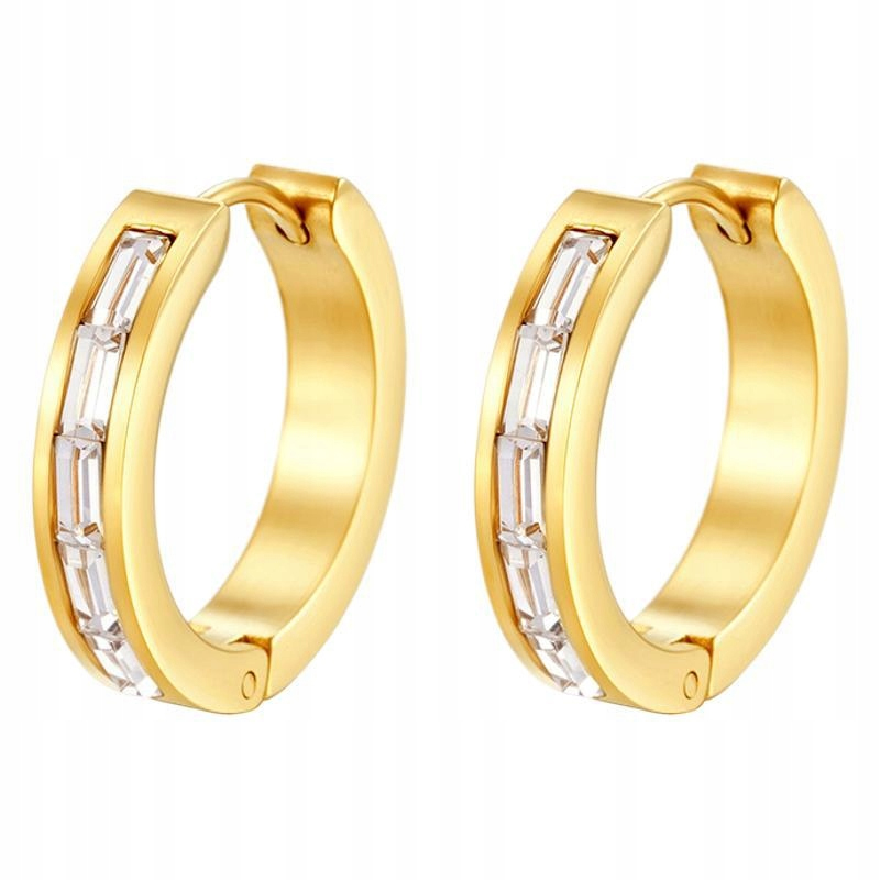 Zlaté Náušnice Pr. 585 S Zirkony Elegantní Dámské Náušnice, 1 Pár