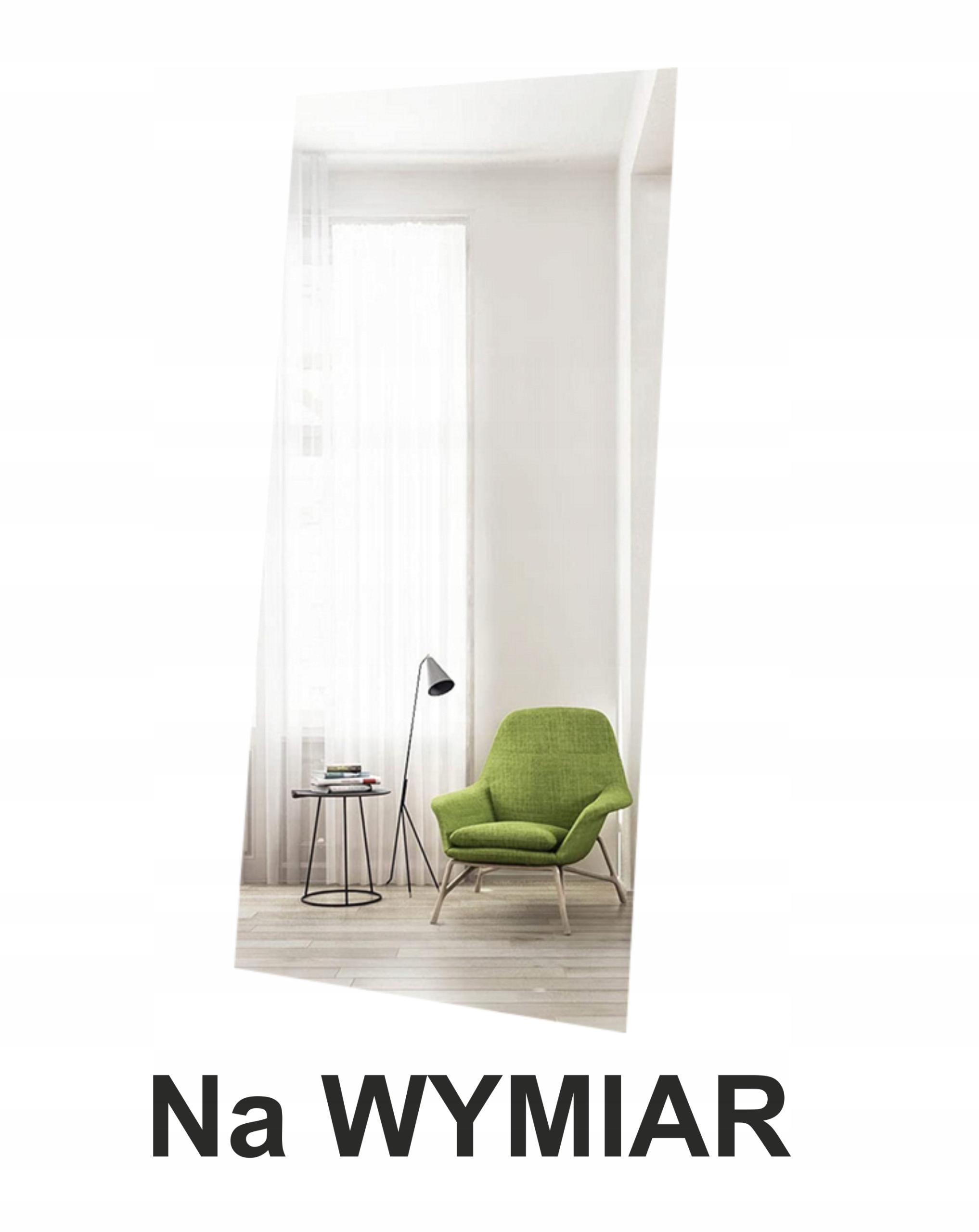 LUSTRO SREBRNE 80x50 SZLIF DO MONTAŻU + Gratis Długość 50 cm