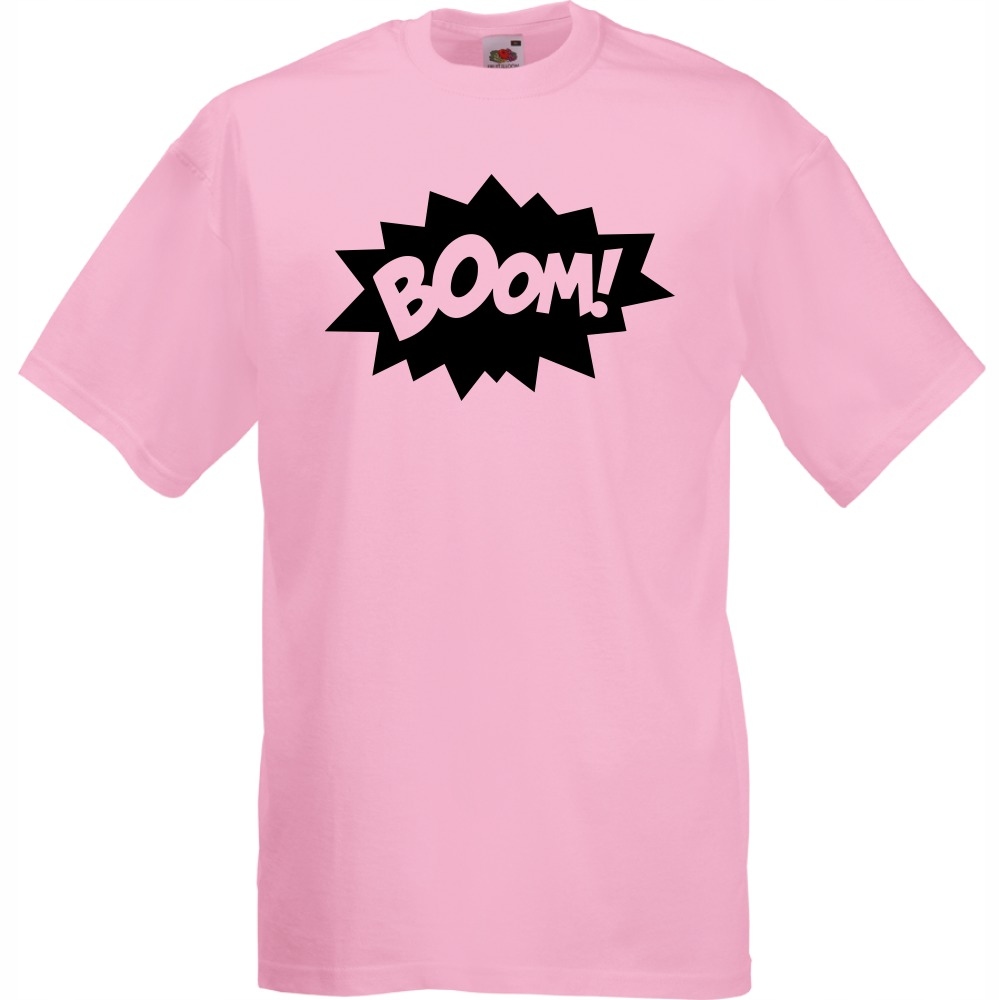 

Koszulka boom! napis L różowa
