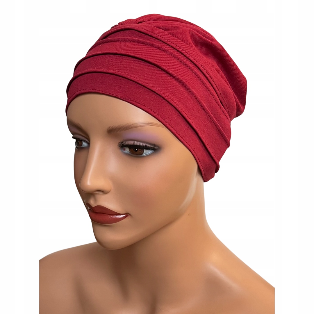 

Turban Sandy wiśnia czapka także po chemioterapii