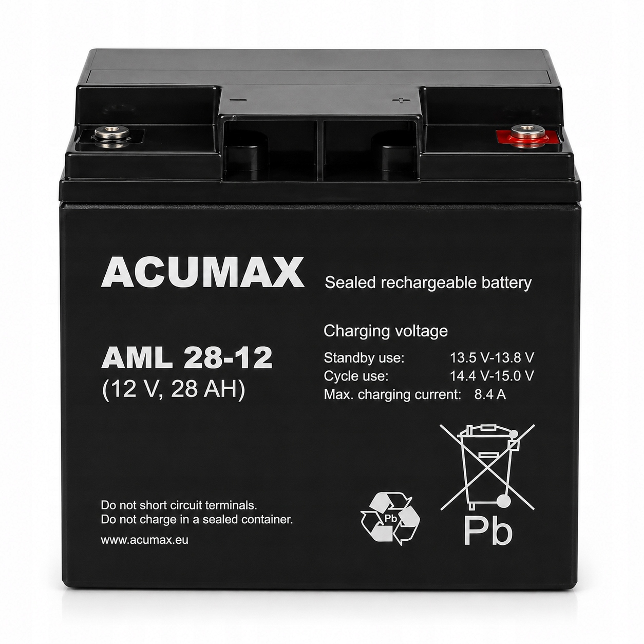 Akumulator przemysłowy Agm Acumax 12V 28Ah do zasilania awaryjnego urządzeń