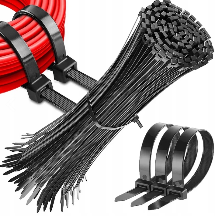 Opaski zaciskowe kablowe trytki uv czarne 2.5x200mm 100 sztuk