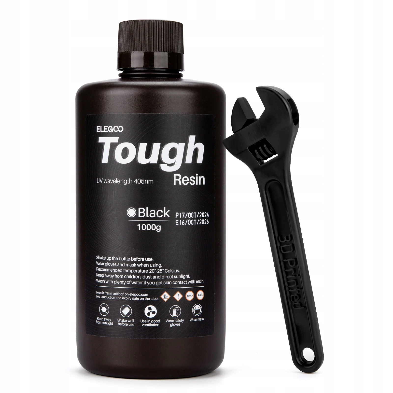 Żywica Uv Elegoo Tough Black Czarny Odporna 1kg 1l Do Drukarki 3D