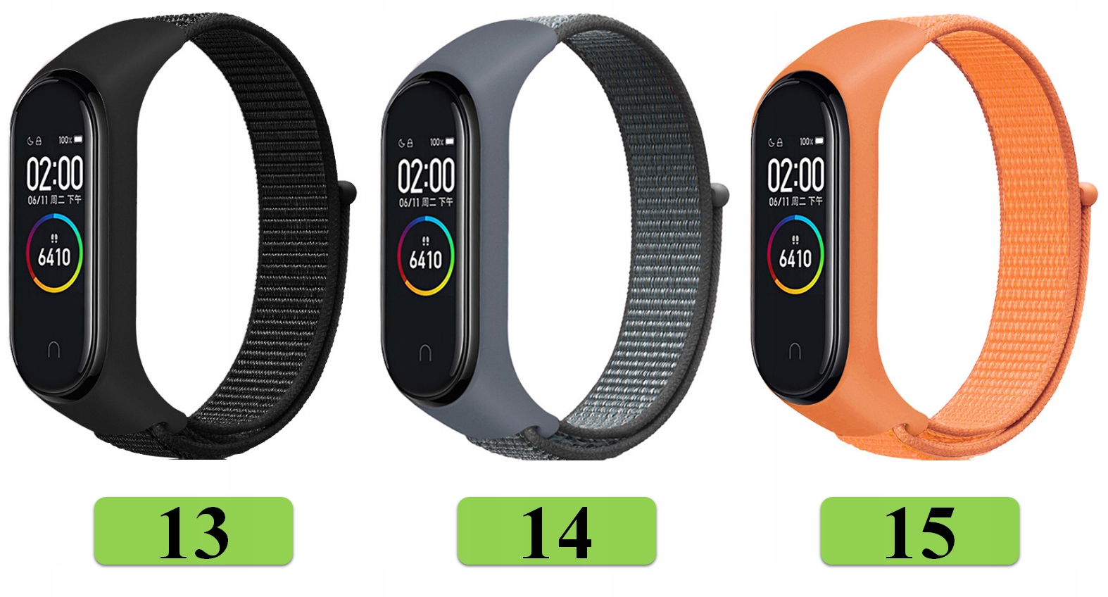 PASEK OPASKA BRANSOLETA do XIAOMI MI BAND 3/4/5/6/7 30 KOLORÓW Szerokość paska 15 mm
