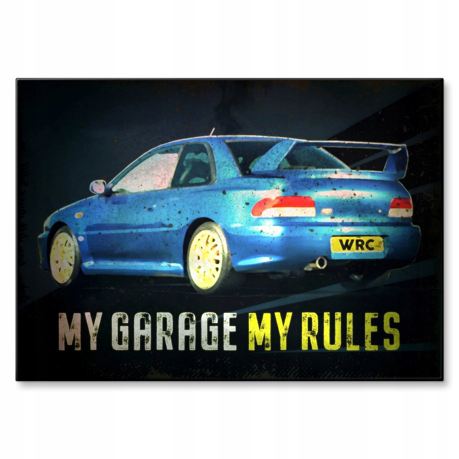 Kovový plakát My garage My rules Impreza Szyld Plech 42 x 59,4 cm +zdarma