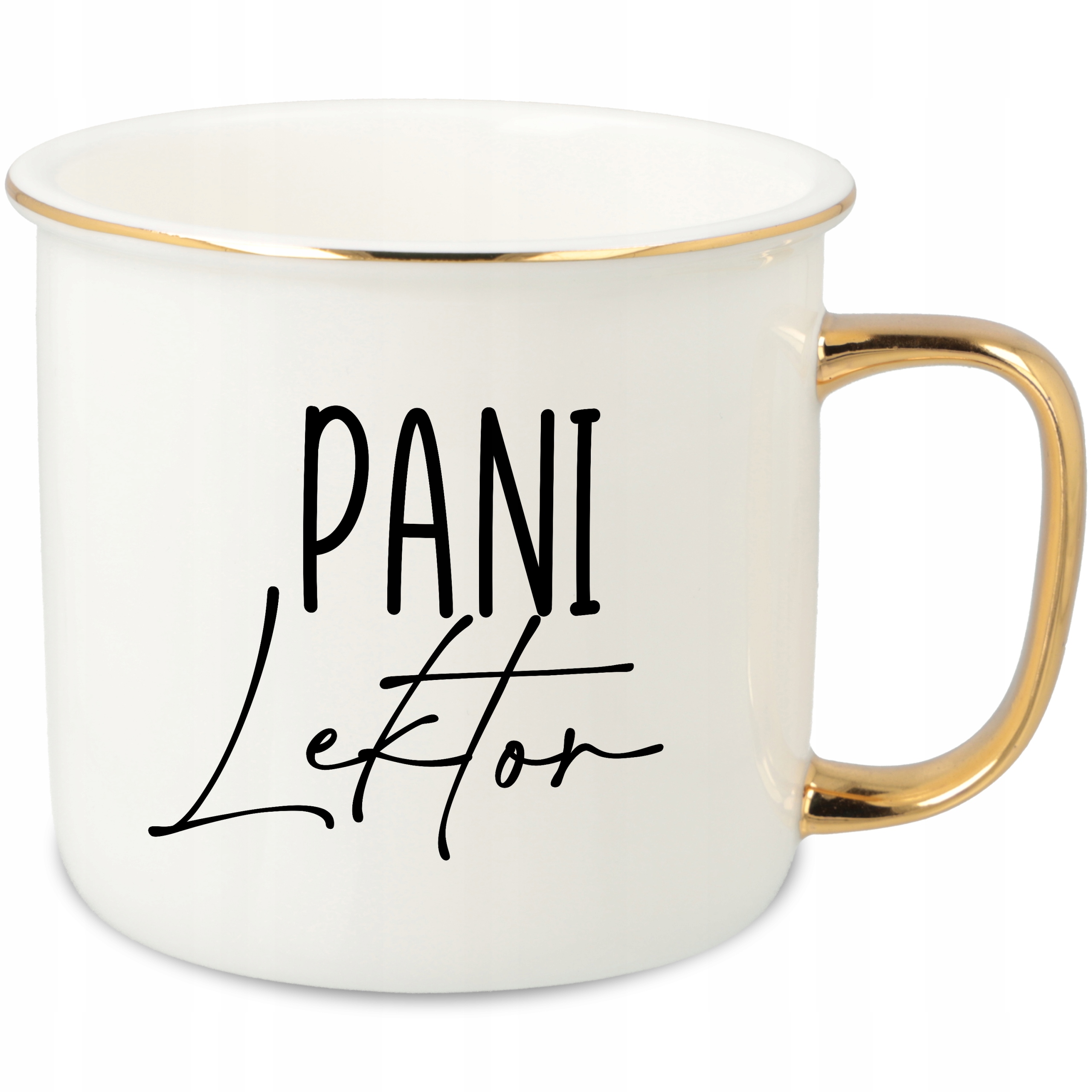 Hrnek Ucho Forma Zlatý Porcelánový Retro 280ML Dárek Pro Lektora MIX Vzorů