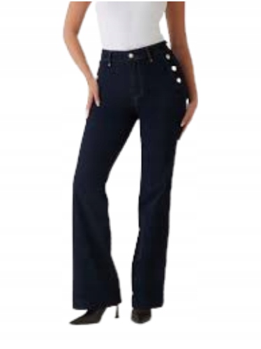 Guess Dámské Džíny S Knoflíky, Rovné, Hladké, 25 L34 2 M