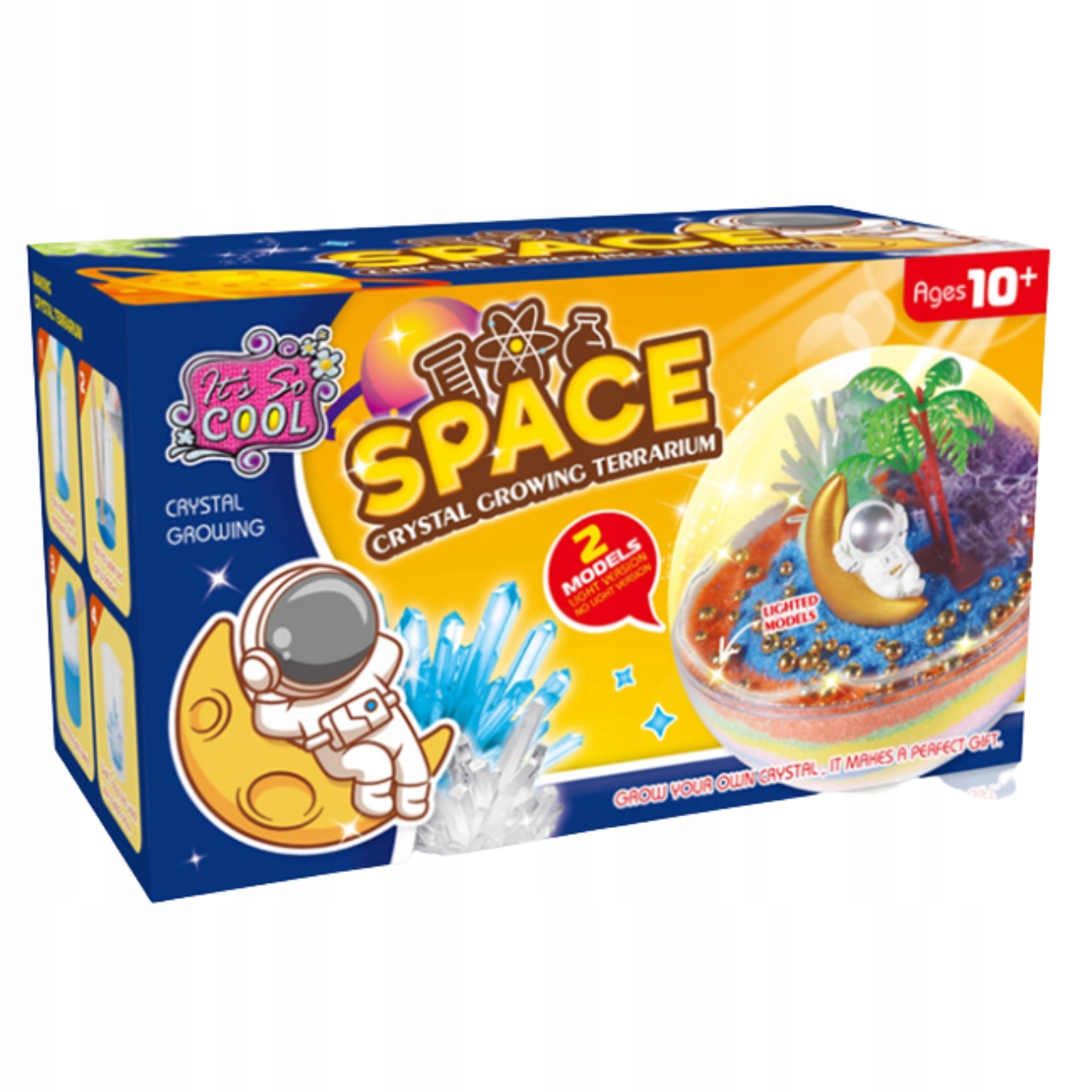 MAGICZNE TERRARIUM Rosnące Kryształy Astronauta PODŚWIETLENIE prezent 10+ Wiek dziecka 3 lata +