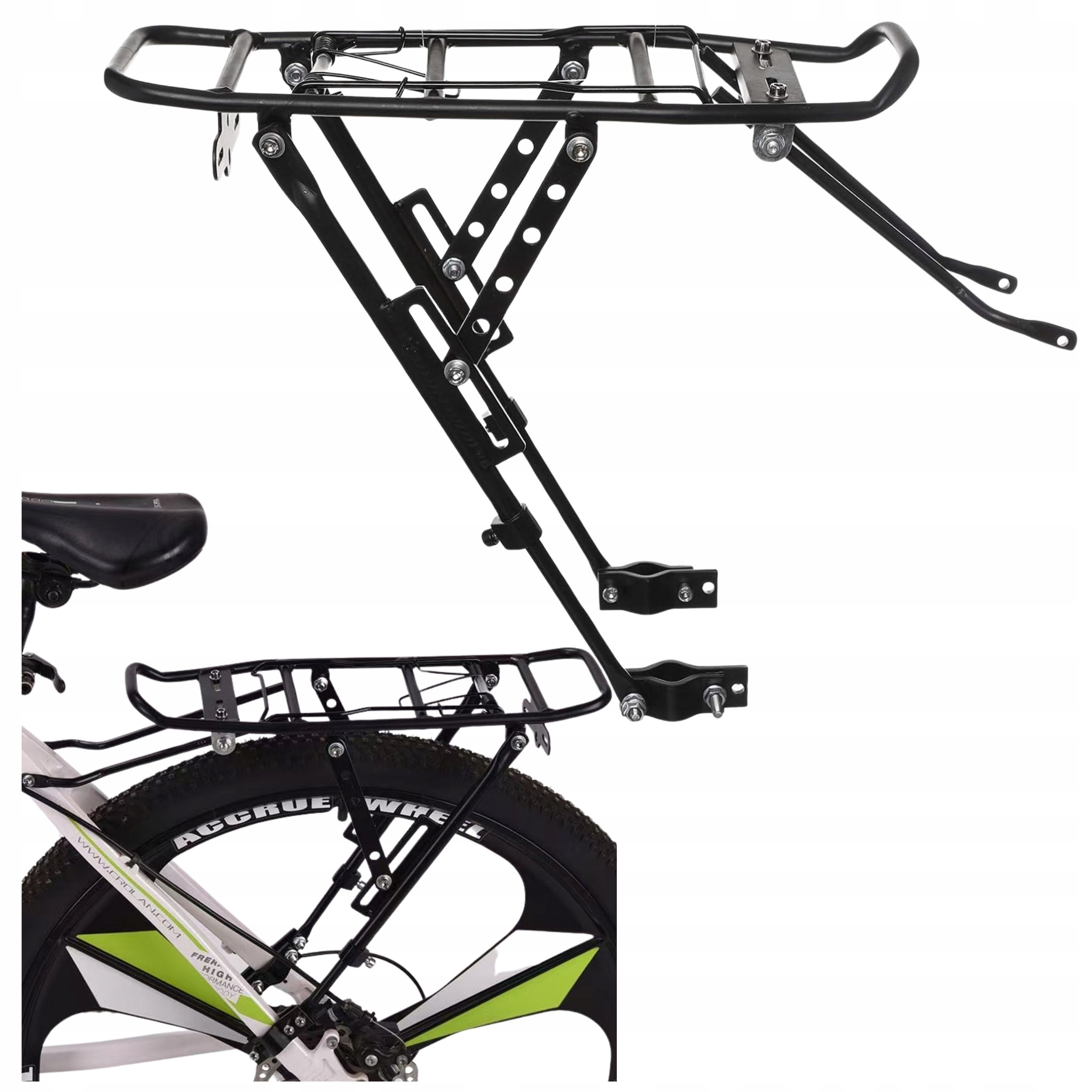 Nosič na kolo na zadní nosič, hliníkový, nosnost až 100 kg, nastavitelný, robustní