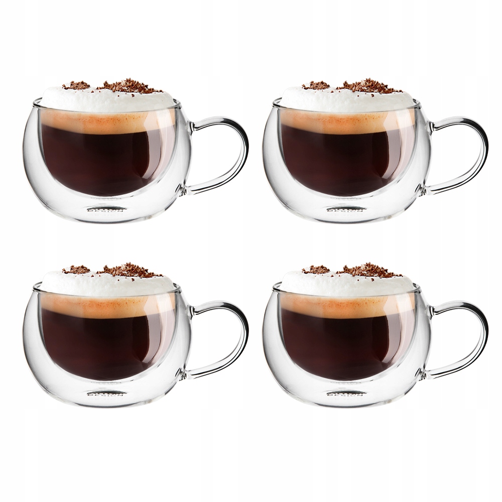 

4x Szklanki Termiczne Do Kawy Latte Drinków 300ml