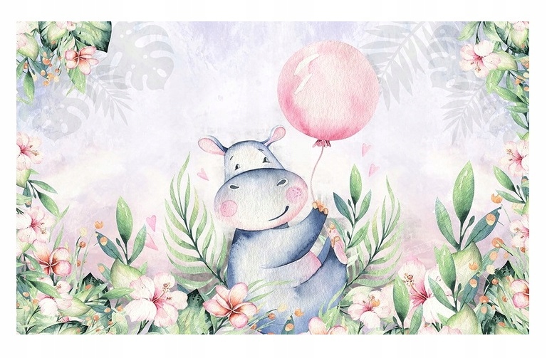 Fototapeta Květiny Hroch Kůň Balóny 3D 416x254