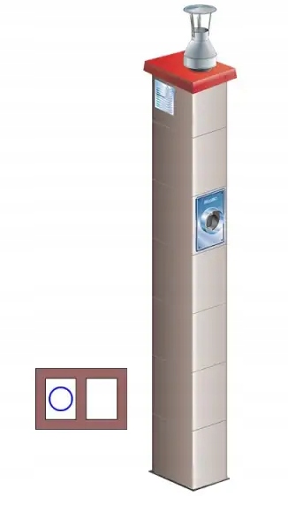 Systémový komín Brata Ferro Turbo T W2 fi 80 9 m 36 x 24 cm plynový olej