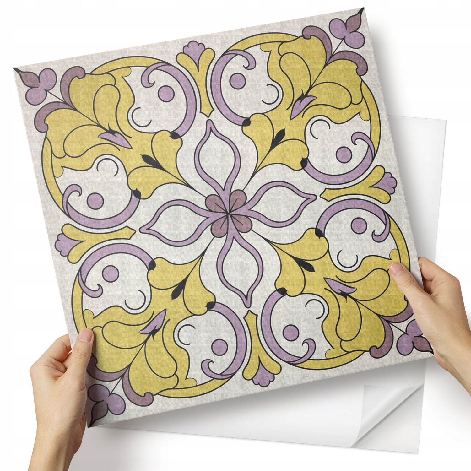 Sada Pvc vinylových panelů Ornamenty v květinové kompozici 4x50x50 cm