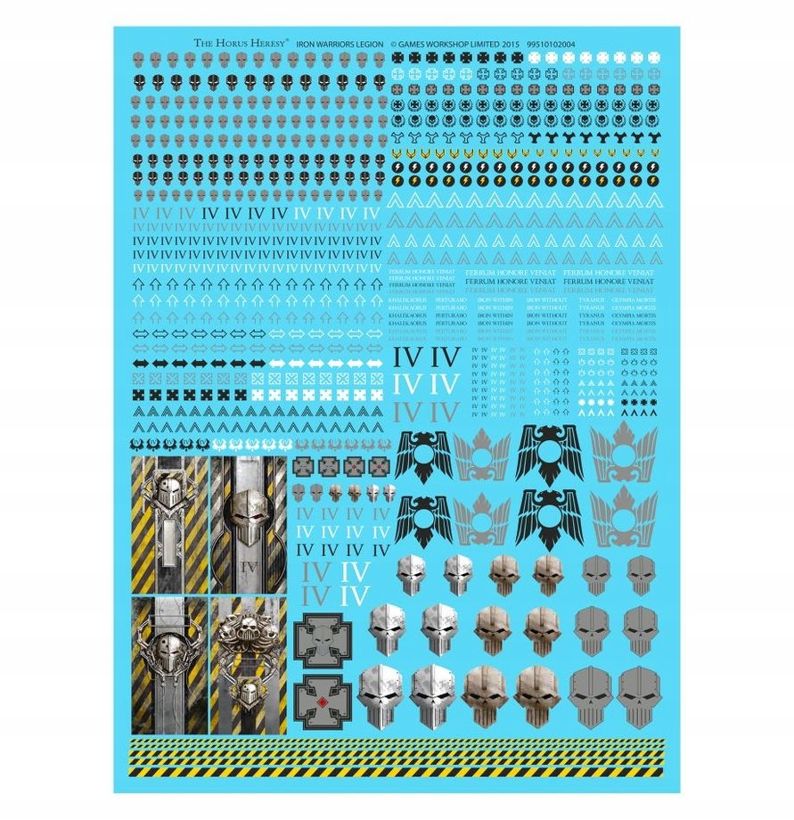 The Horus Heresy Iron Warriors Legion Transfer Sheet arkusz kalkomanii