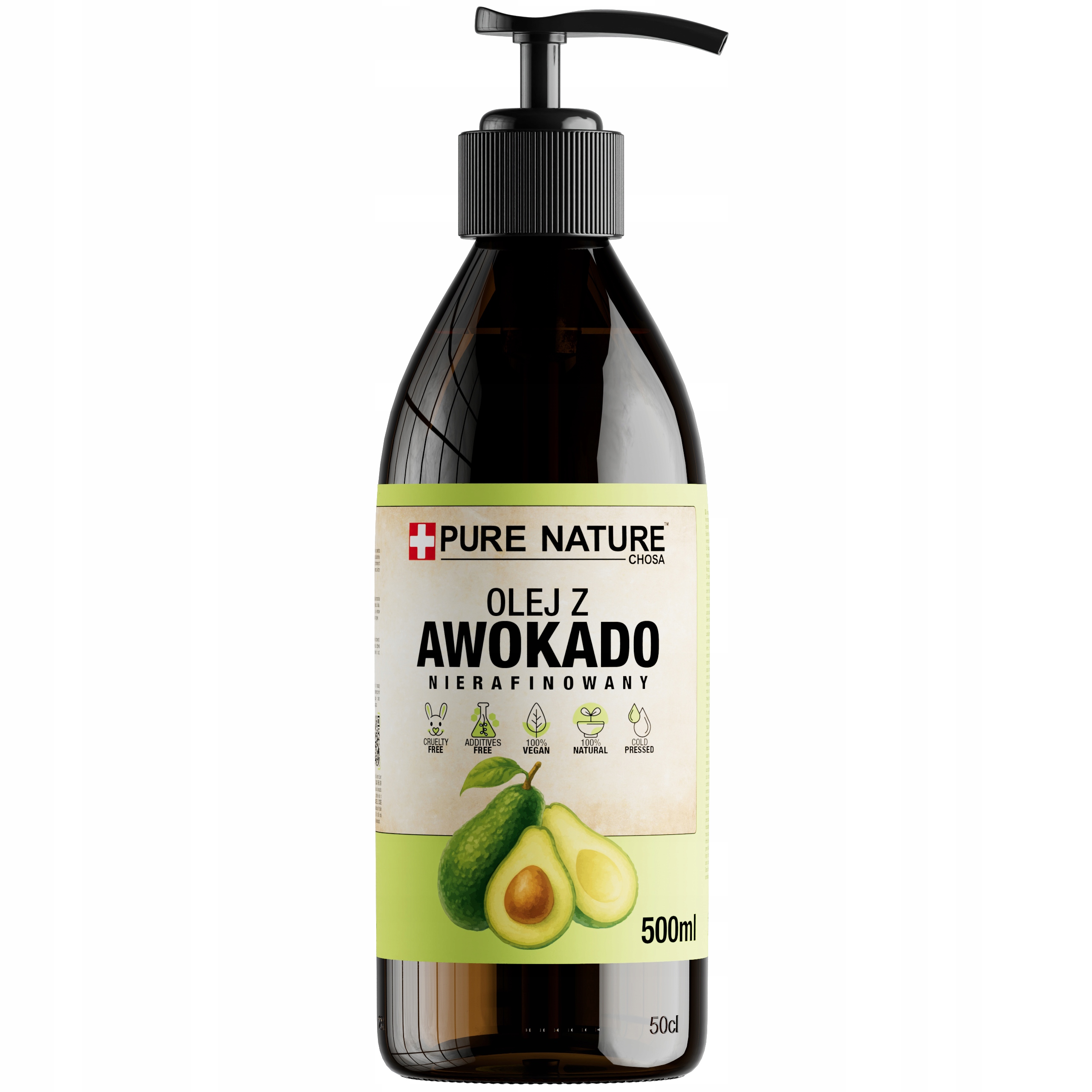 Avokádový Olej Nerafinovaný Studený Přírodní 0,5 l 500 ml Pumpička