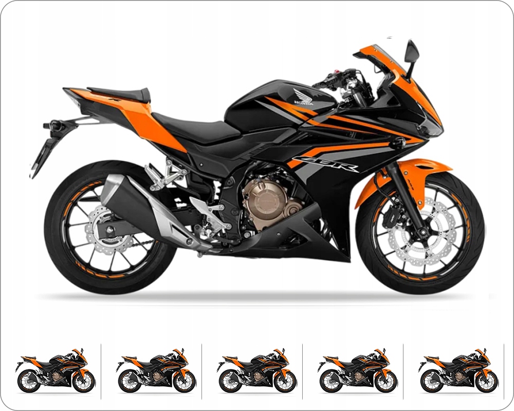 Samolepky Juula Pro Honda Cbr 500 R 2016-2017 Černá Oranžová NHB01