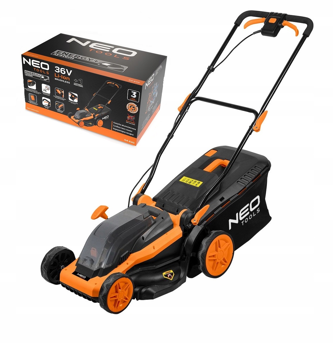 Kosačka 36V E+ Bezkartáčová 380 MM, Kosačka S Objemom 45 L Bez Akumulátora 04-640 Neo