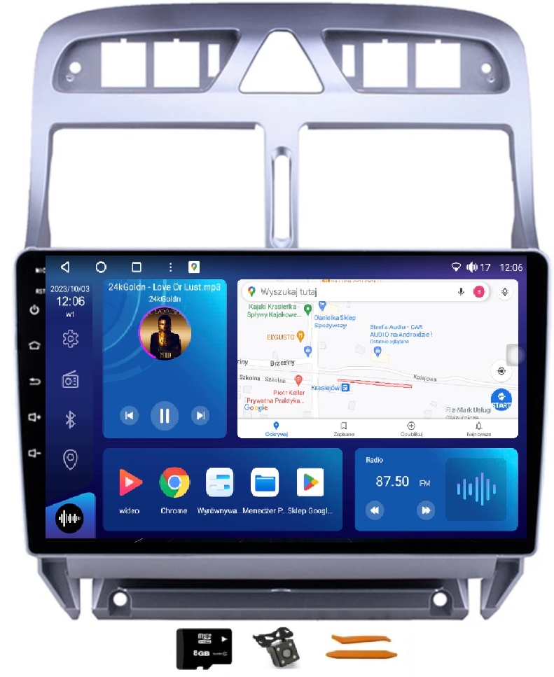 Rádio Android Peugeot 307 01-13 Dedikované Gps Navigace Carplay Lte 64GB
