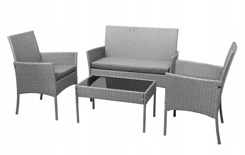 

Zestaw Mebli Ogrodowych Rattan Stół Krzesła Sofa