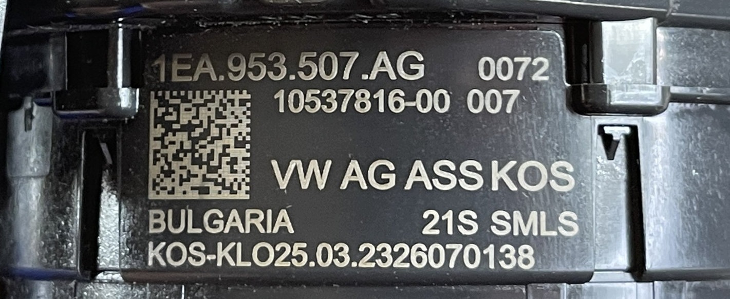 VW ID.3 ID.4 ID.5 ID.BUZZ 2020- DEVIO LUCI TERGICRISTALLO TERGI luci 1EA953507AG